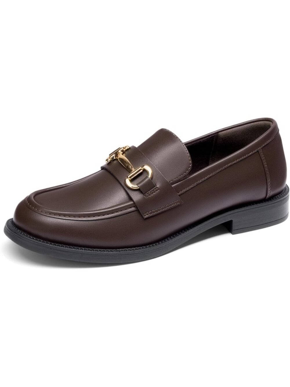 DREAM PAIRS Women's All Brown Loafers Comfort Office Shoes Lightweight Slip On